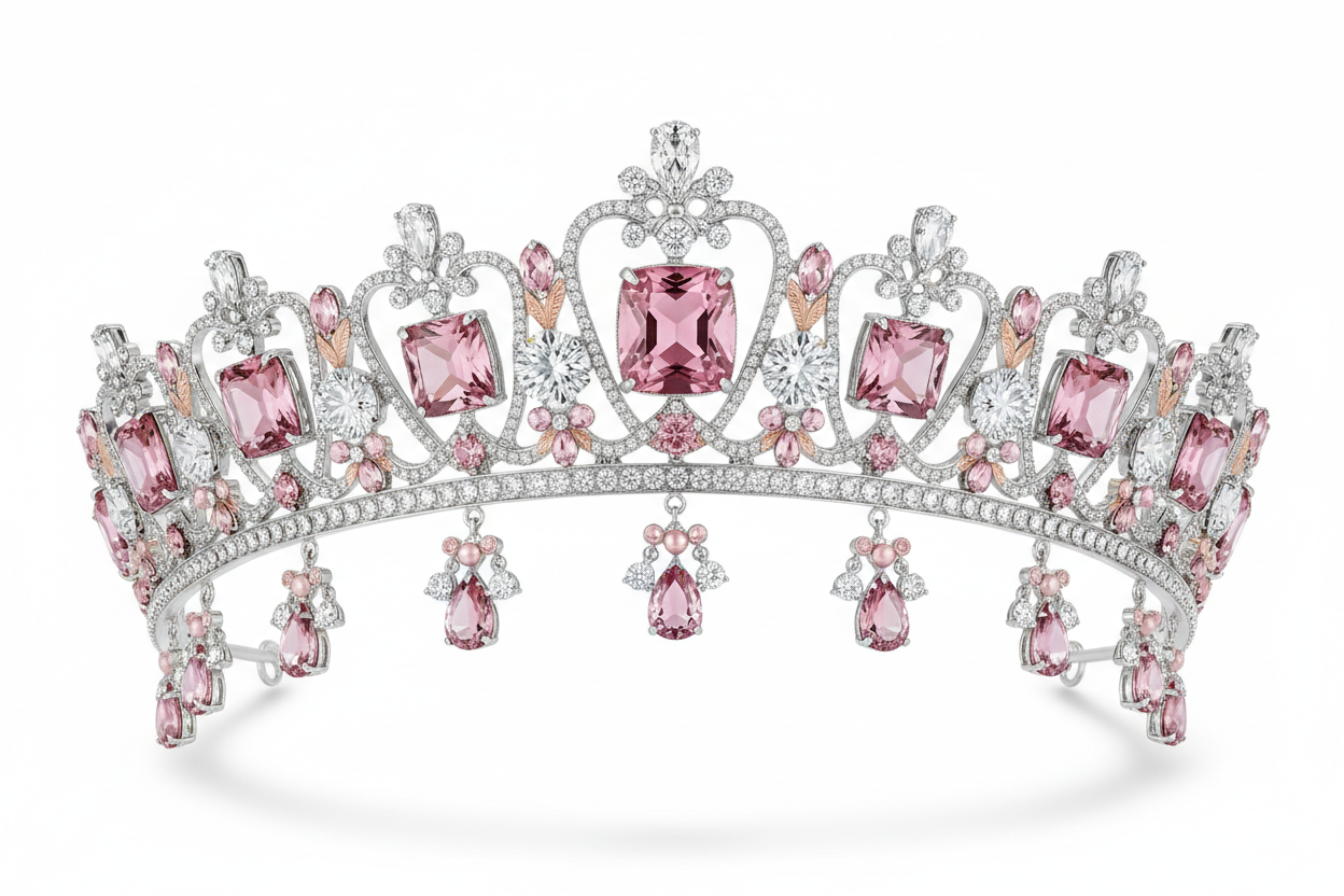 Pink and silver princess tiara